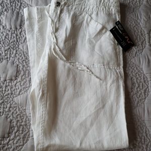 INC Wide Leg White Linen Pant